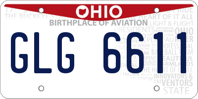 OH license plate GLG6611