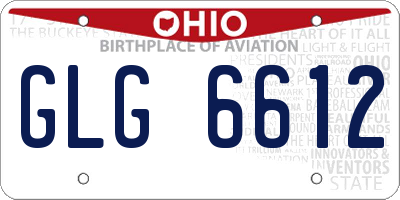 OH license plate GLG6612