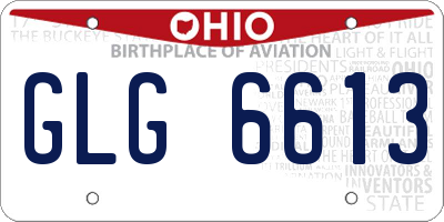 OH license plate GLG6613