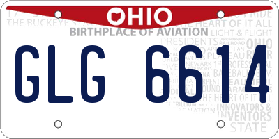 OH license plate GLG6614