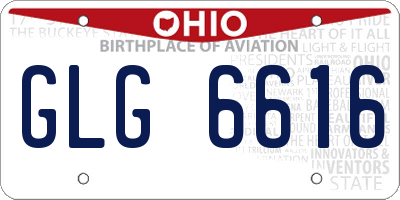 OH license plate GLG6616