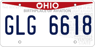 OH license plate GLG6618