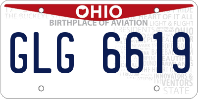 OH license plate GLG6619