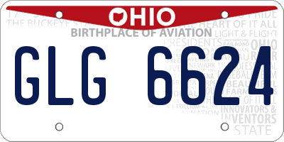OH license plate GLG6624