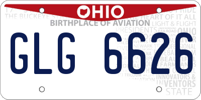 OH license plate GLG6626