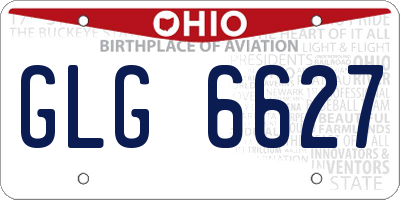 OH license plate GLG6627