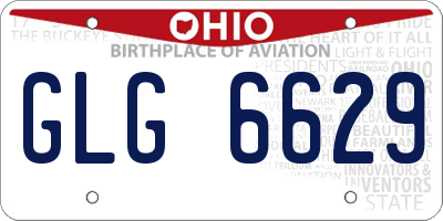 OH license plate GLG6629