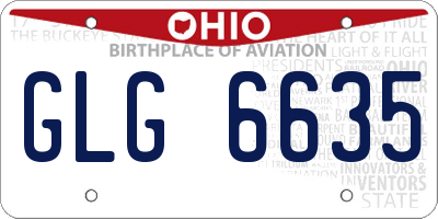 OH license plate GLG6635