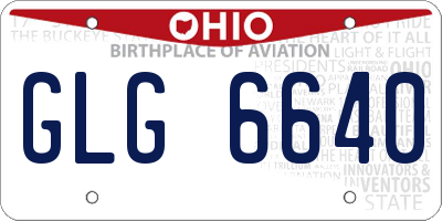 OH license plate GLG6640