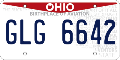 OH license plate GLG6642
