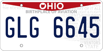 OH license plate GLG6645