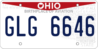 OH license plate GLG6646