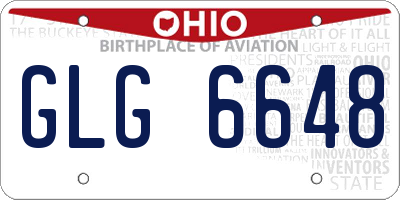 OH license plate GLG6648