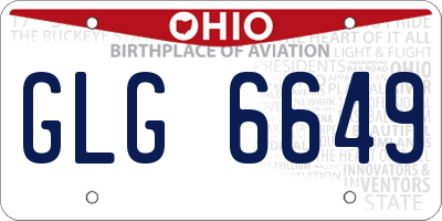 OH license plate GLG6649