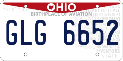 OH license plate GLG6652