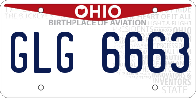 OH license plate GLG6663