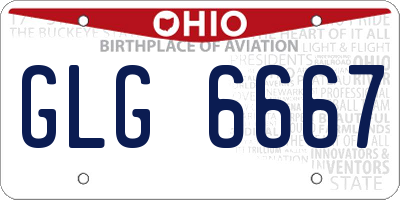 OH license plate GLG6667