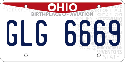 OH license plate GLG6669