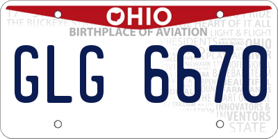 OH license plate GLG6670