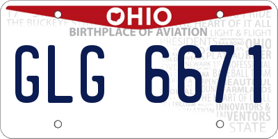 OH license plate GLG6671