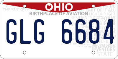 OH license plate GLG6684