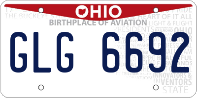 OH license plate GLG6692