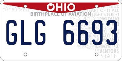 OH license plate GLG6693