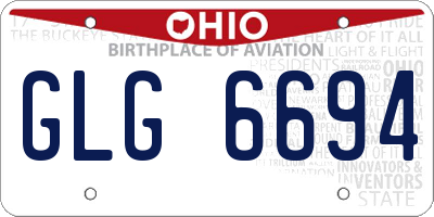 OH license plate GLG6694