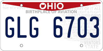 OH license plate GLG6703