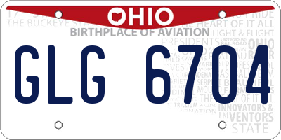 OH license plate GLG6704