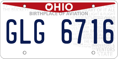 OH license plate GLG6716