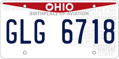 OH license plate GLG6718