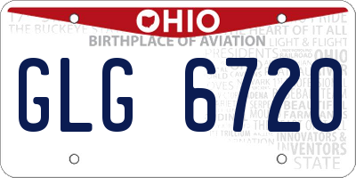 OH license plate GLG6720