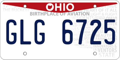 OH license plate GLG6725