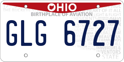 OH license plate GLG6727
