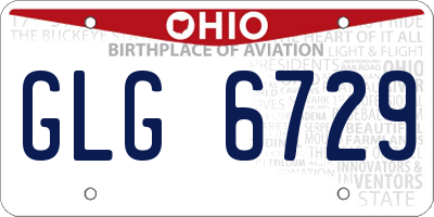 OH license plate GLG6729