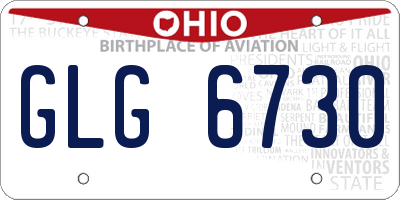 OH license plate GLG6730