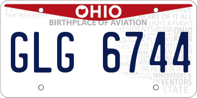 OH license plate GLG6744