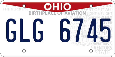 OH license plate GLG6745