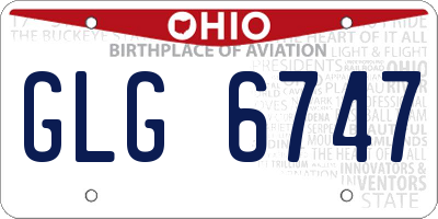OH license plate GLG6747