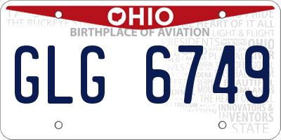 OH license plate GLG6749