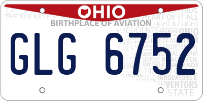 OH license plate GLG6752