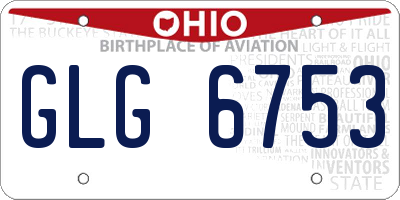 OH license plate GLG6753