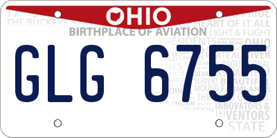 OH license plate GLG6755