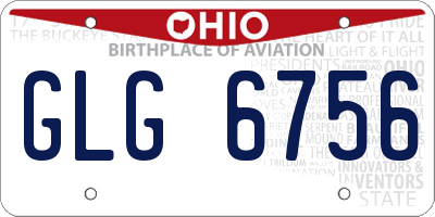 OH license plate GLG6756