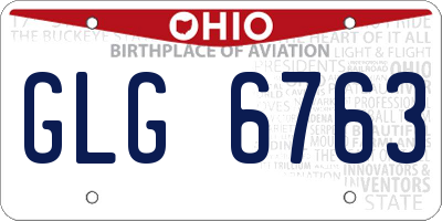 OH license plate GLG6763