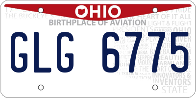 OH license plate GLG6775