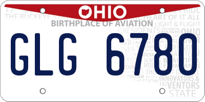 OH license plate GLG6780