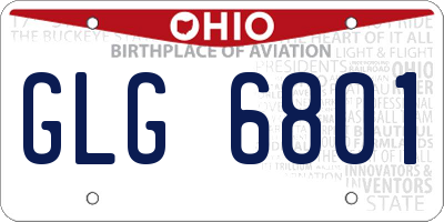 OH license plate GLG6801