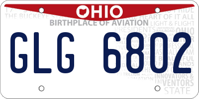 OH license plate GLG6802